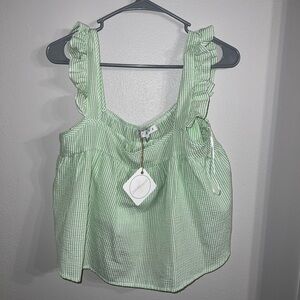 Green Striped Women's Ruffle Set